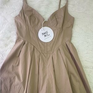 Princess Polly Strapless Beige Dress